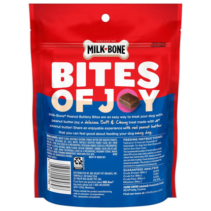 Milk Bone Peanut Buttery Bites, Soft Dog Treats with Jif Peanut Butter & Real Bacon, 4.5 Ounce Bag