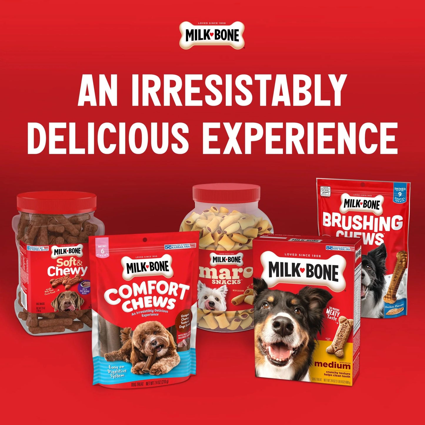 Milk Bone Peanut Buttery Bites, Soft Dog Treats with Jif Peanut Butter & Real Bacon, 4.5 Ounce Bag